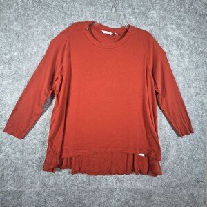 Any Body Women's Long Sleeve Pullover Tunic Top Orange Size 2X